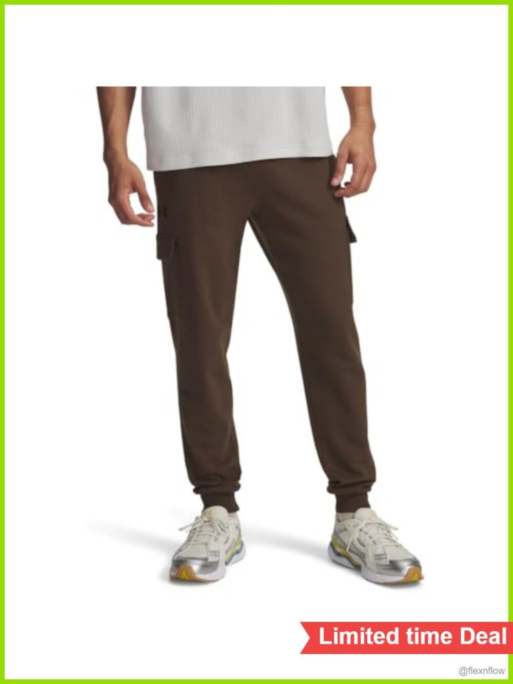 Men's Fleece Cargo Joggers Tapered Leg Athletic Sweatpants